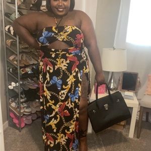 High slit multi colored dress